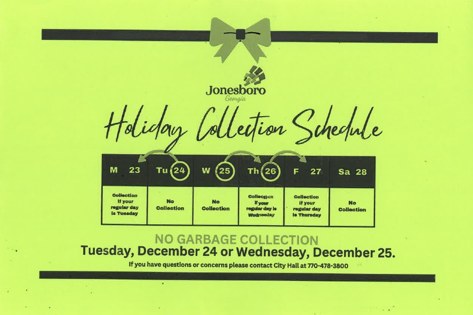 Holiday Collection Schedule 2024